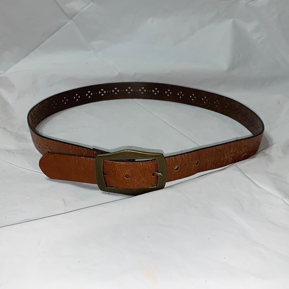 ROLFS Brown leather Belt with cutout designs - Picture 1 of 5